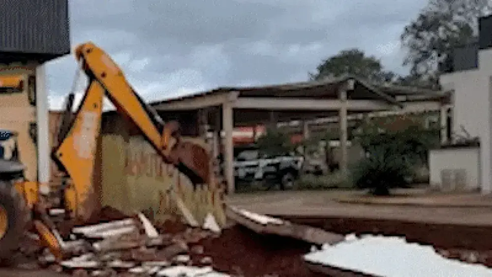 Brazil races to fix damaged police station wall